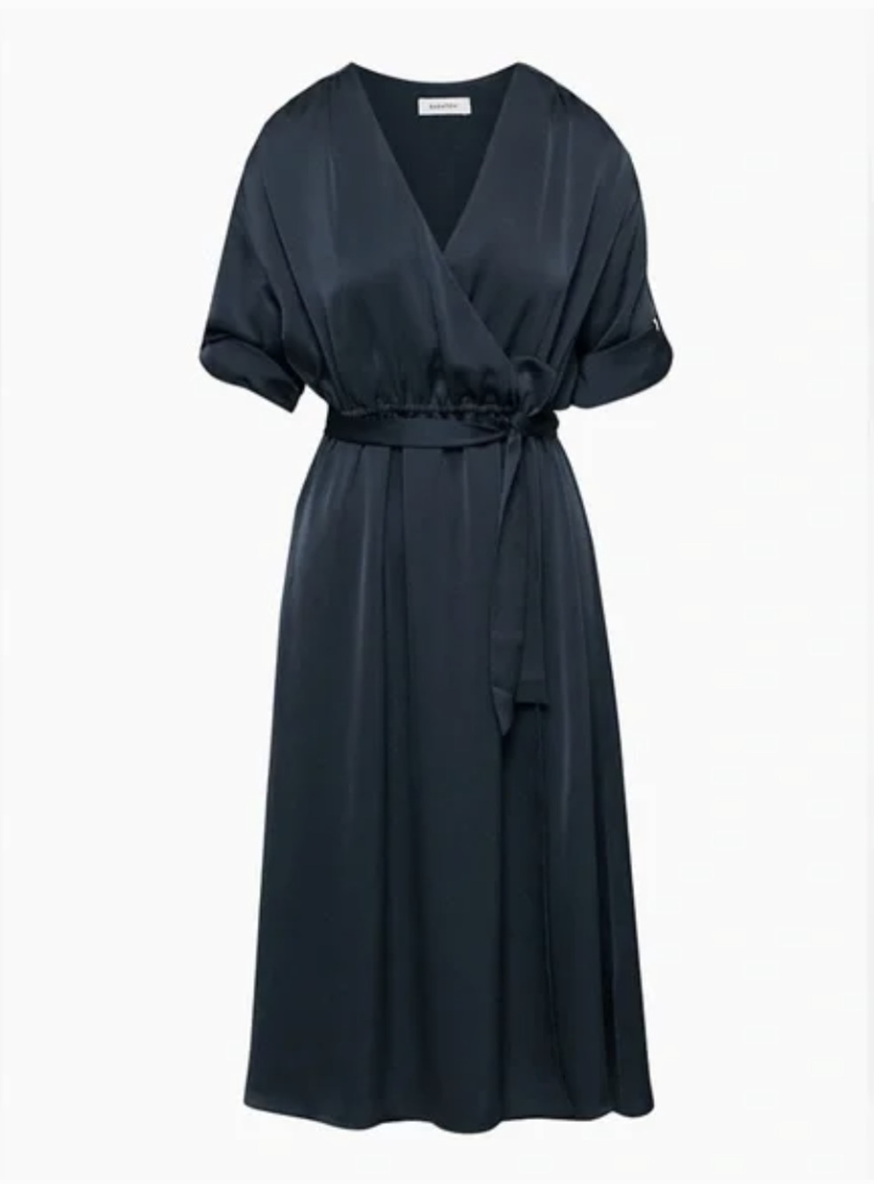 NWT Aritzia Babaton Armoire Dark Night Navy Satin Dress